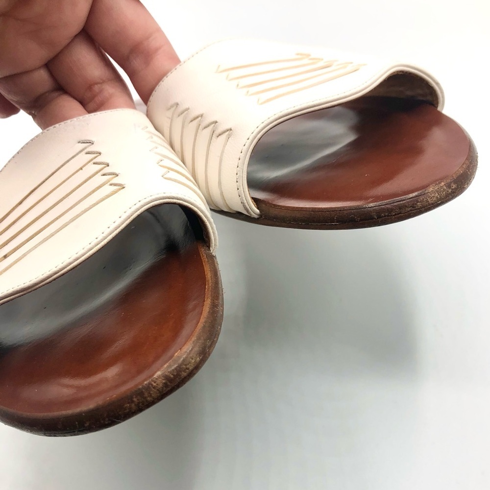 Veronica Beard Faven Huarache Slide Sandal White - Picture 7 of 13